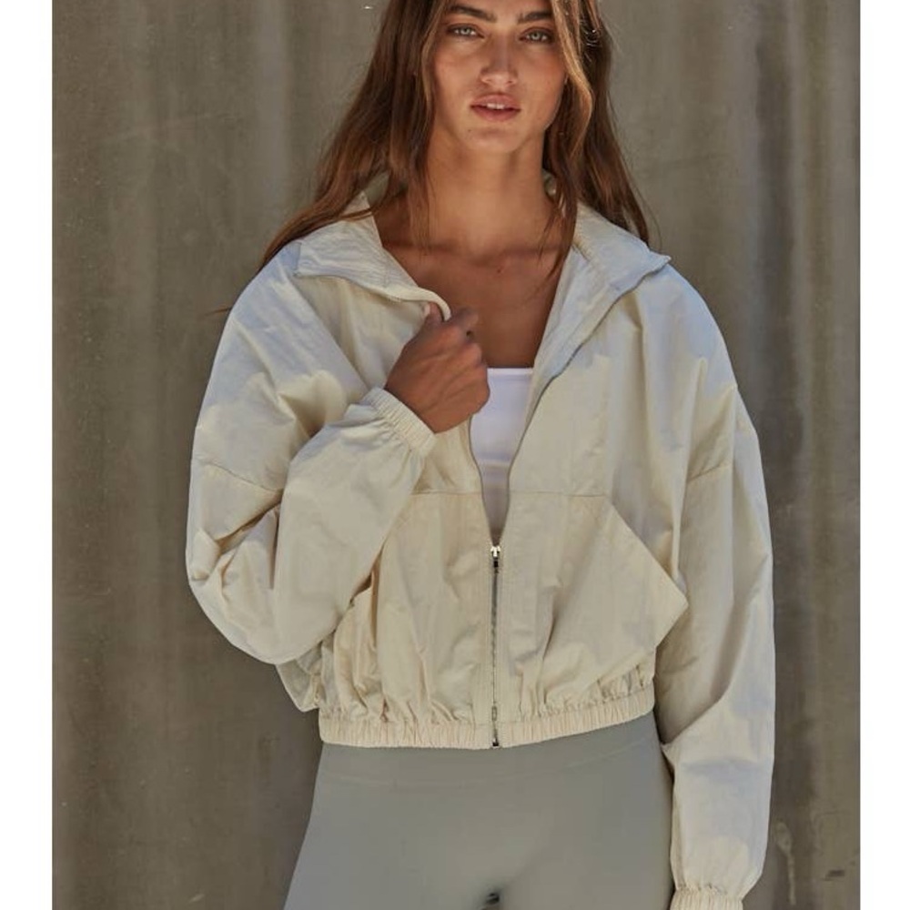 By Together Cream Bomber Nylon Jacket
